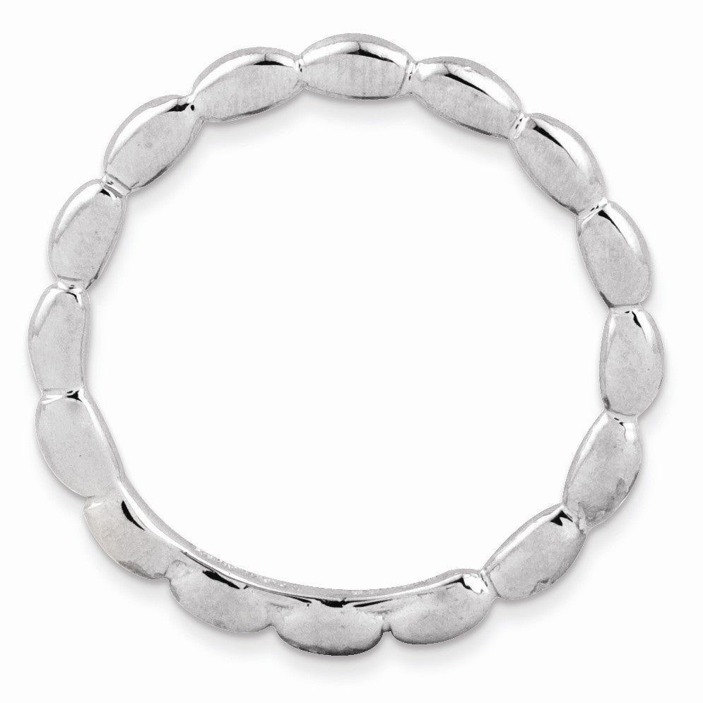 Alternate view of the 1.5mm Rhodium Plated Sterling Silver Stackable Rice Bead Band by The Black Bow Jewelry Co.