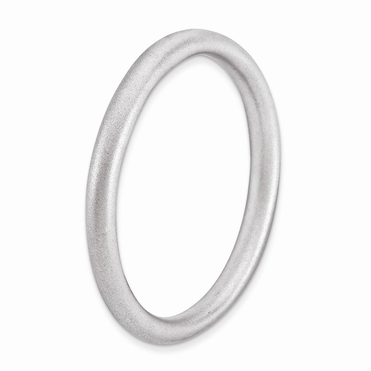 Alternate view of the 2.25mm Rhodium Plated Sterling Silver Stackable Satin Band by The Black Bow Jewelry Co.