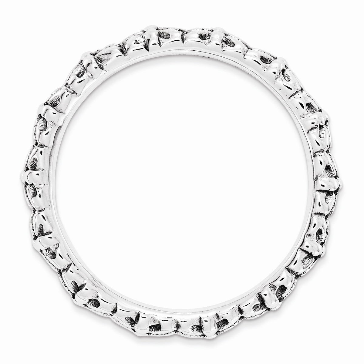 Alternate view of the 2.5mm Sterling Silver Stackable Antiqued Bundle Band by The Black Bow Jewelry Co.