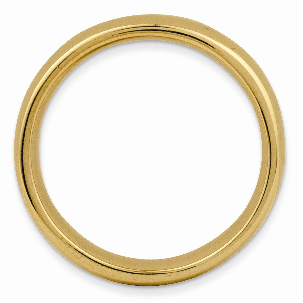 Alternate view of the 14k Yellow Gold Plated Sterling Silver Polished Flat 3.5mm Stack Band by The Black Bow Jewelry Co.