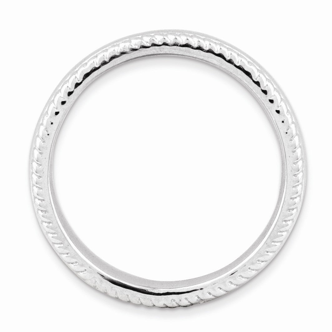 Alternate view of the Sterling Silver Stackable Rope Edged 4.25mm Band by The Black Bow Jewelry Co.