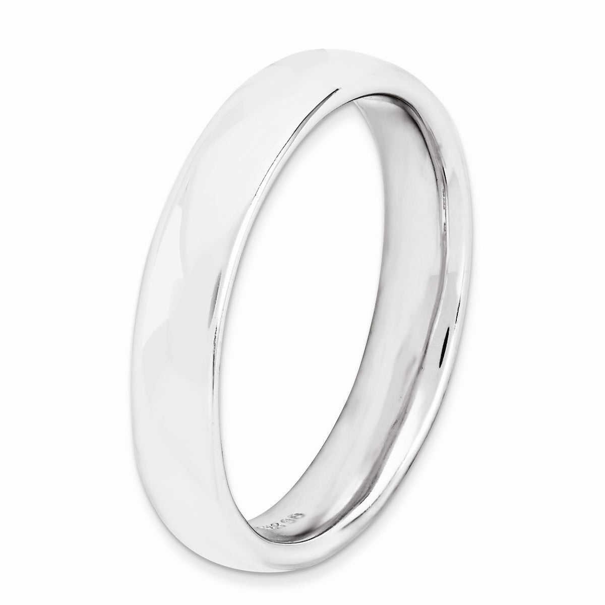 Alternate view of the Sterling Silver Stackable Polished 4.5mm Band by The Black Bow Jewelry Co.