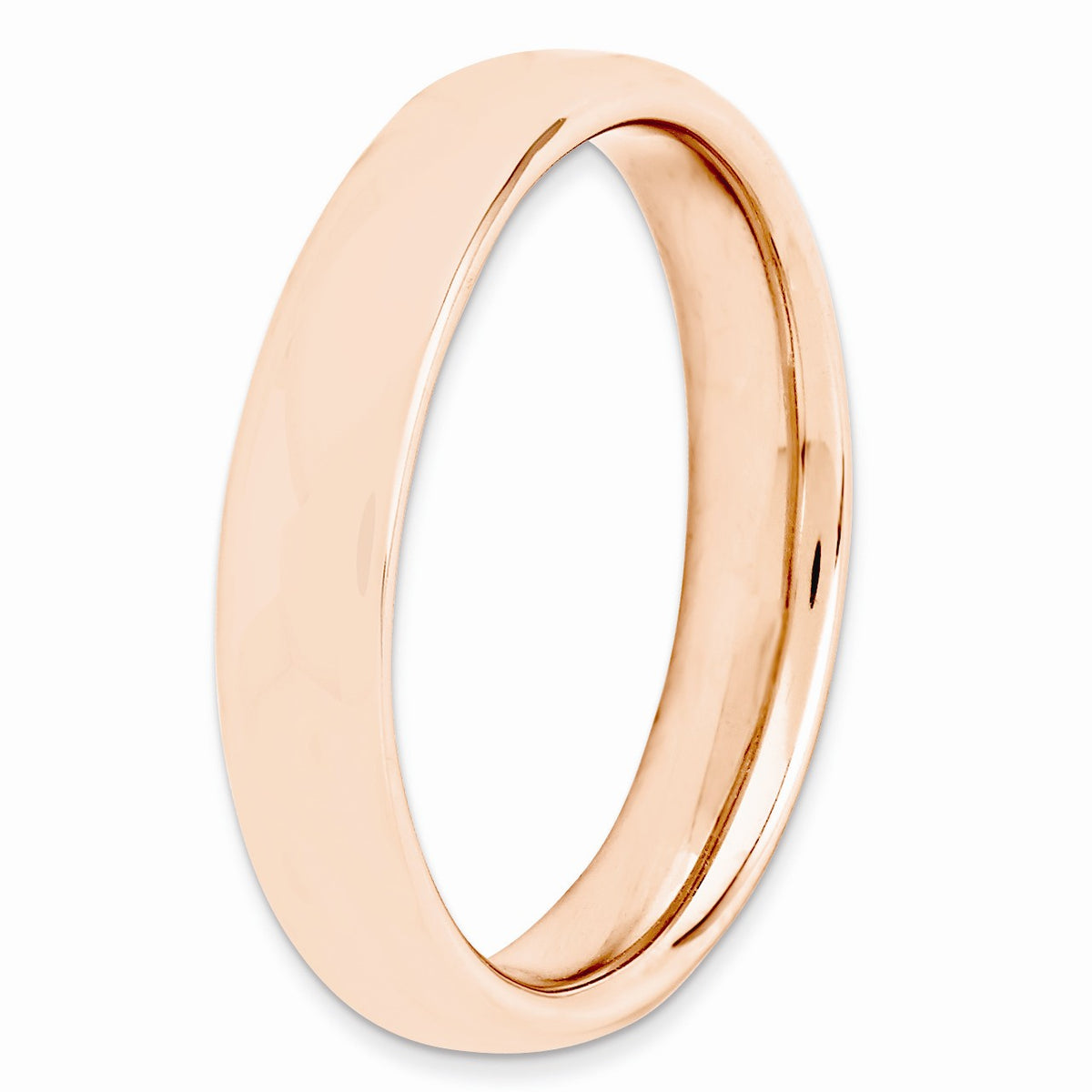 Alternate view of the 14k Rose Gold Plated Sterling Silver Stackable Polished 4.5mm Band by The Black Bow Jewelry Co.