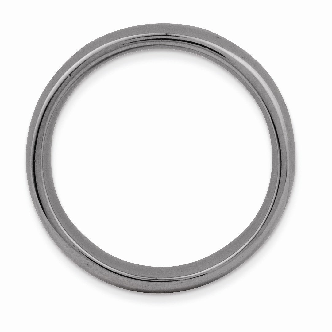 Alternate view of the Black Plated Sterling Silver Stackable Polished 4.5mm Band by The Black Bow Jewelry Co.