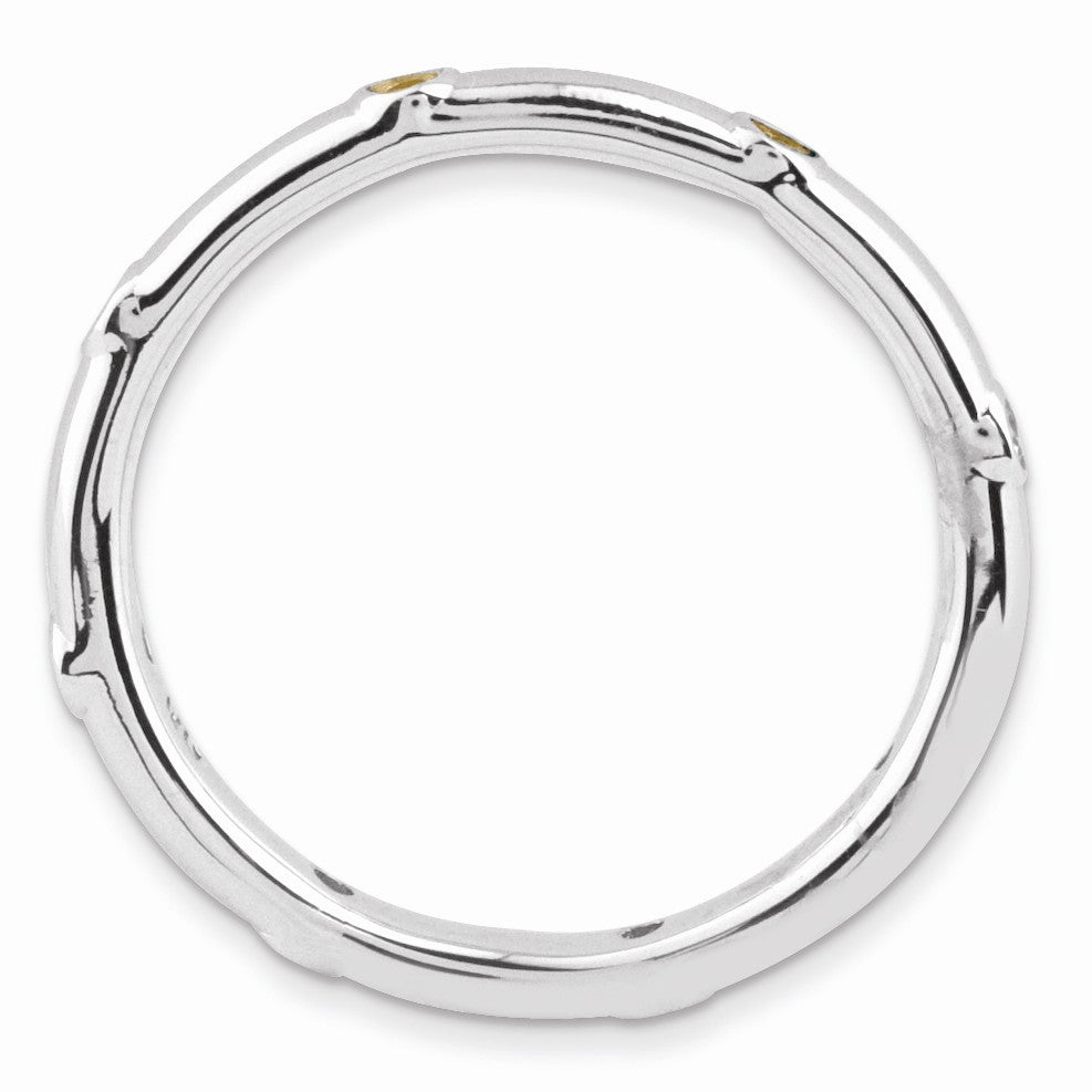 Alternate view of the Sterling Silver Stackable Citrine Accent 2.25mm Band by The Black Bow Jewelry Co.