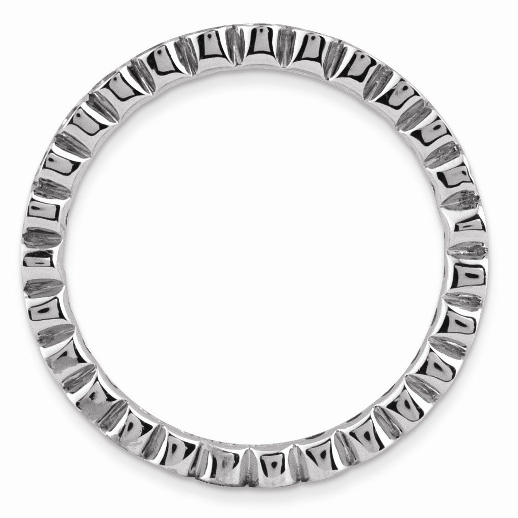 Alternate view of the Sterling Silver Stackable Bezel Set Blue Topaz 2.25mm Band by The Black Bow Jewelry Co.