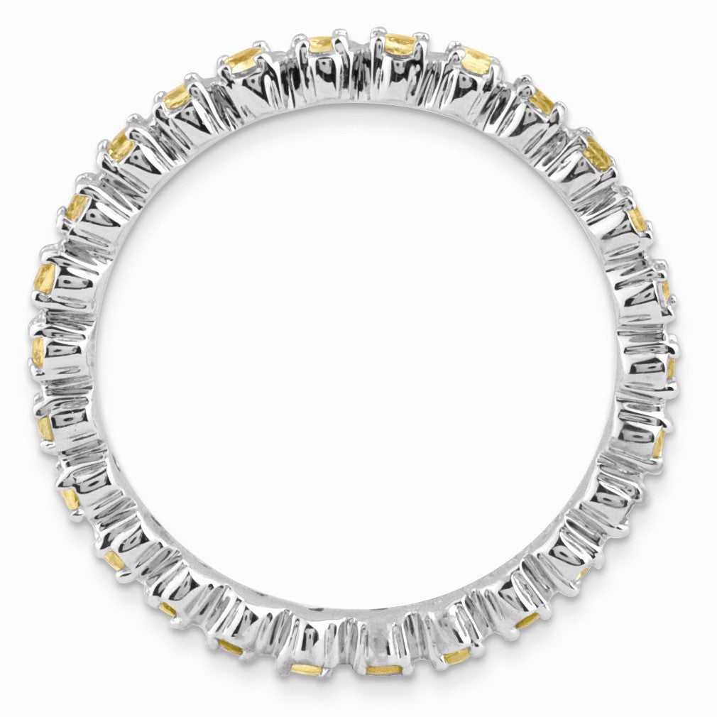 Alternate view of the 2.25mm Silver Stackable Citrine Band by The Black Bow Jewelry Co.