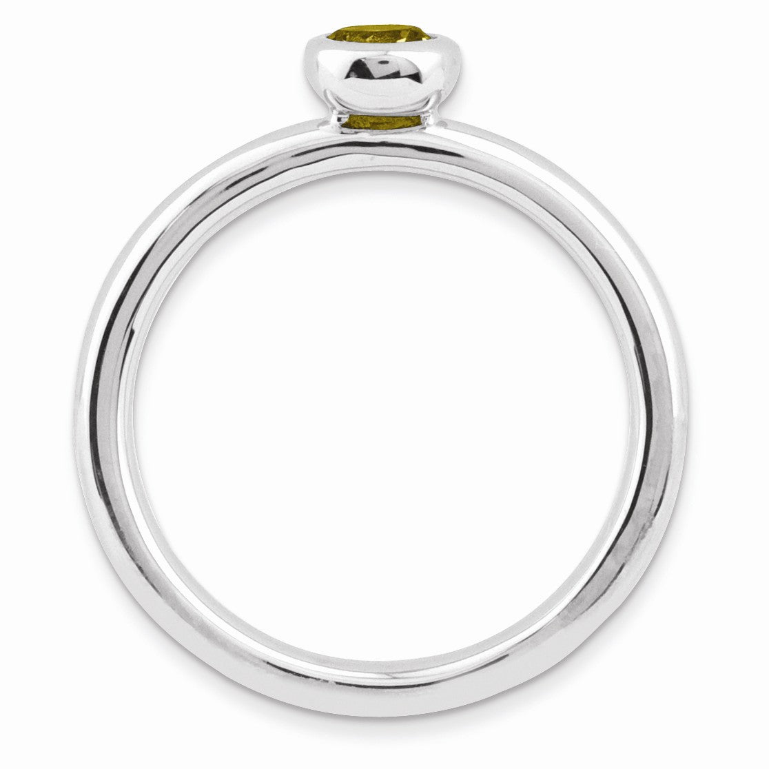 Alternate view of the Stackable Low Profile 4mm Citrine Silver Ring by The Black Bow Jewelry Co.