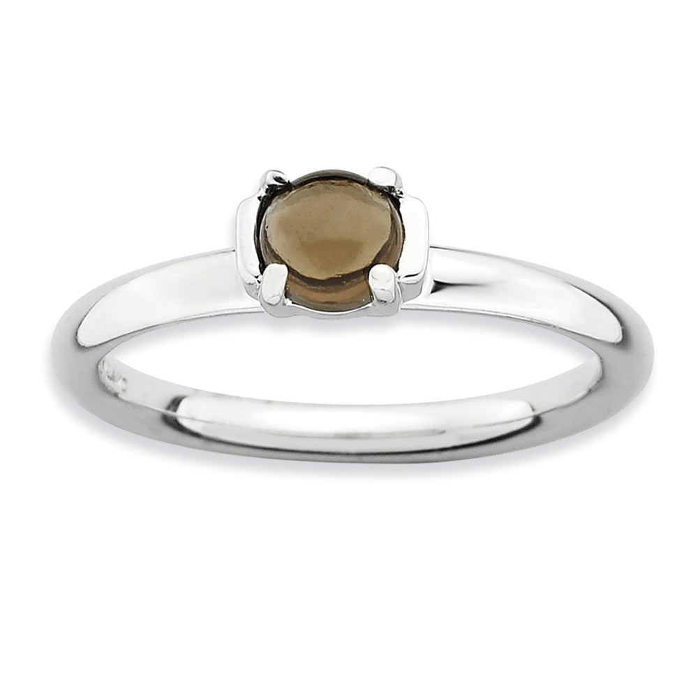 Silver Stackable Smokey Quartz Ring, Item R9114 by The Black Bow Jewelry Co.