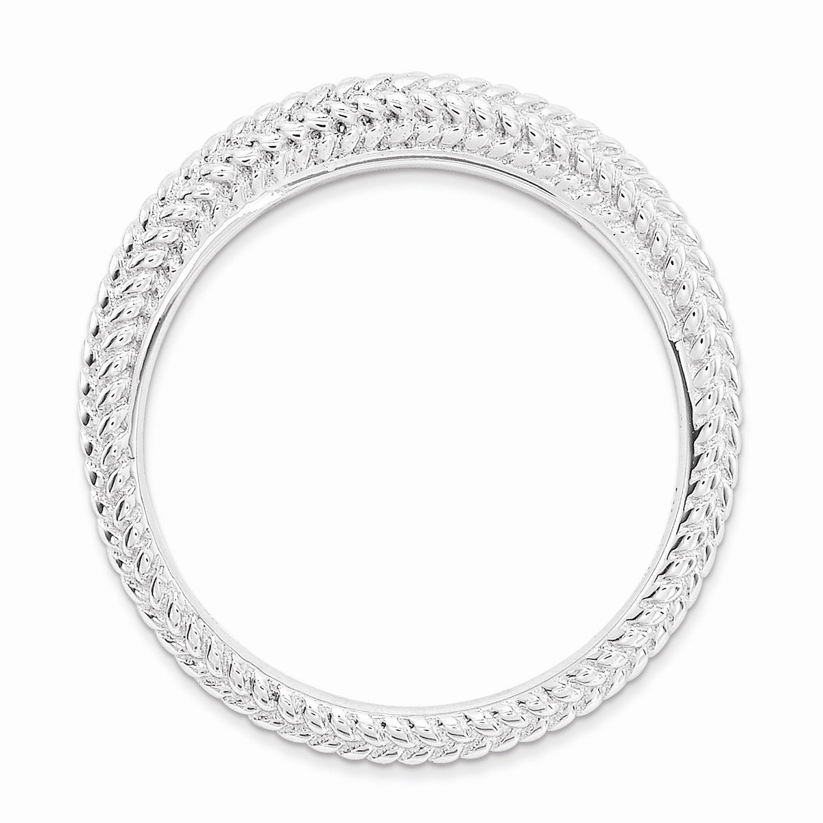 Alternate view of the Stackable Sterling Silver Domed Wheat Band by The Black Bow Jewelry Co.