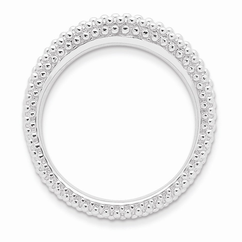 Alternate view of the Stackable Sterling Silver Domed Milgrain Band by The Black Bow Jewelry Co.