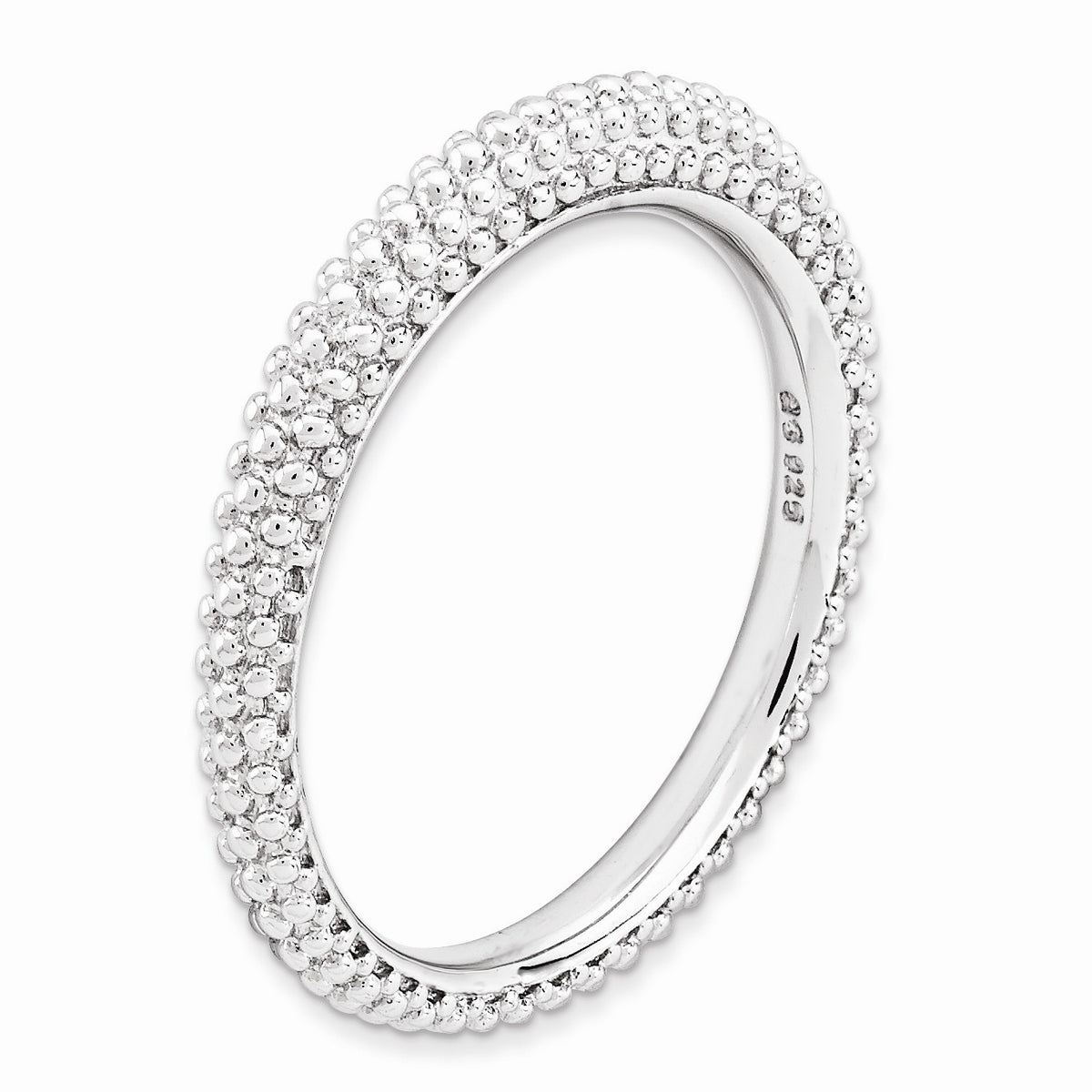 Alternate view of the Stackable Sterling Silver Domed Milgrain Band by The Black Bow Jewelry Co.