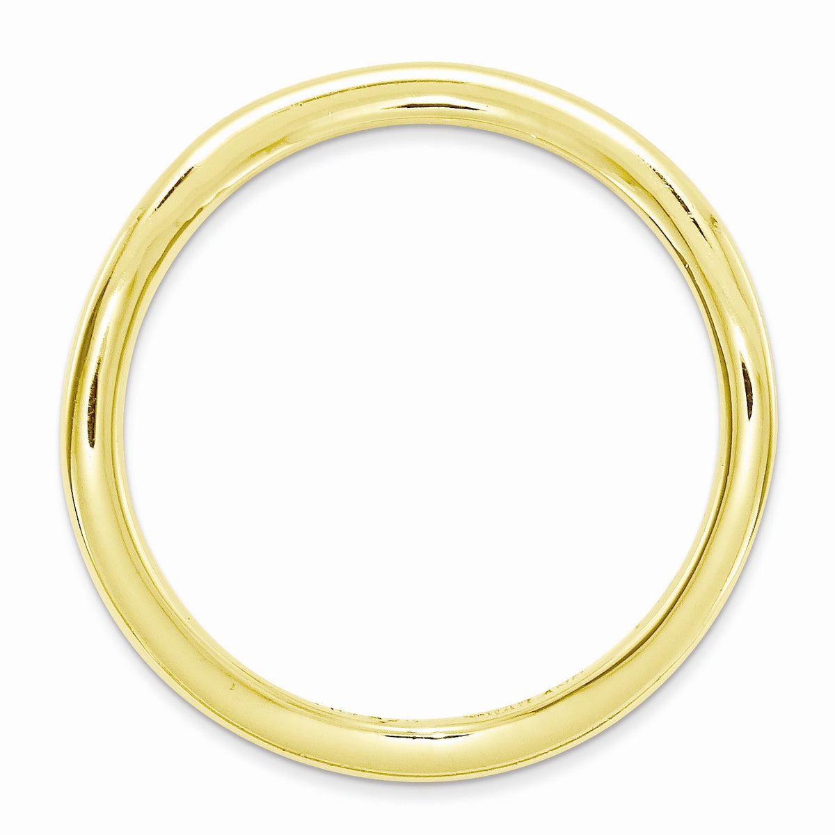 Alternate view of the 1.5mm Stackable 14K Yellow Gold Plated Silver Curved Smooth Band by The Black Bow Jewelry Co.