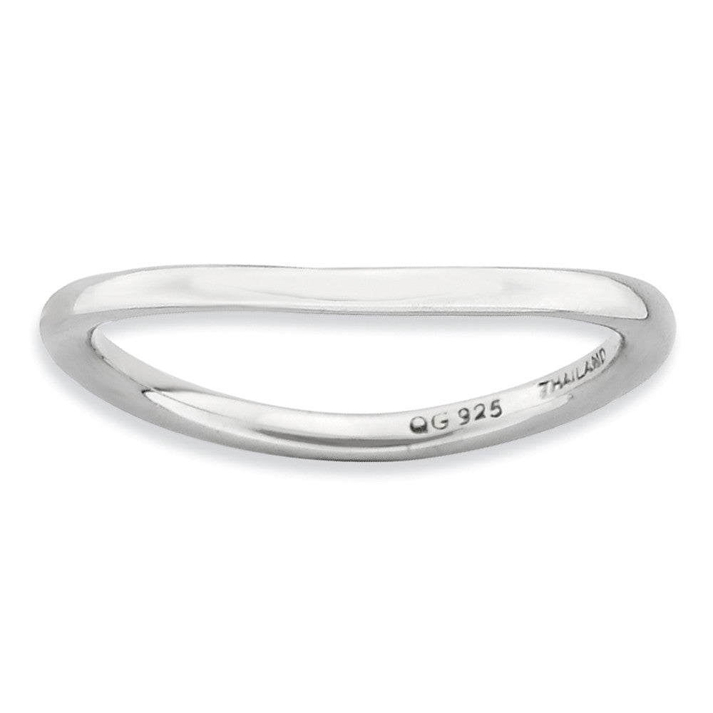 1.5mm Stackable Sterling Silver Curved Smooth Band, Item R9150 by The Black Bow Jewelry Co.