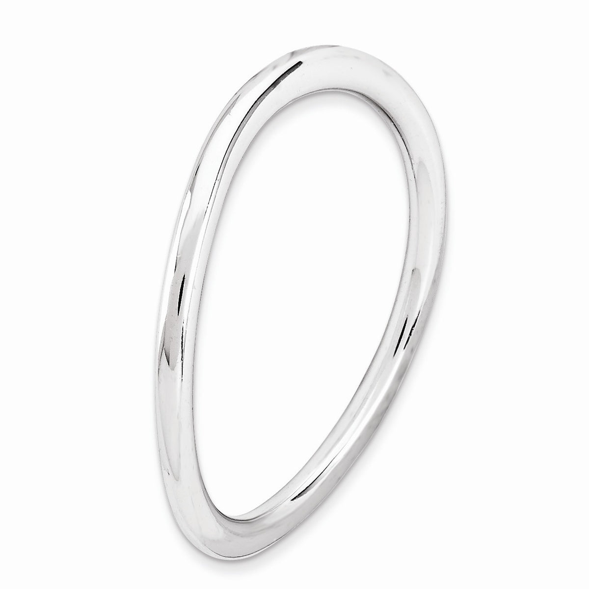 Alternate view of the 1.5mm Stackable Sterling Silver Curved Smooth Band, Size 5 by The Black Bow Jewelry Co.