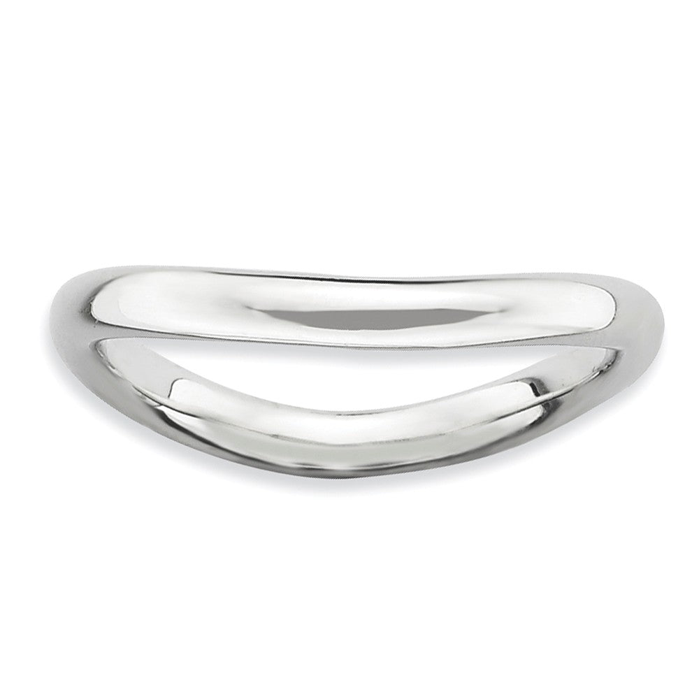 2.25mm Stackable Sterling Silver Curved Polished Band, Item R9166 by The Black Bow Jewelry Co.