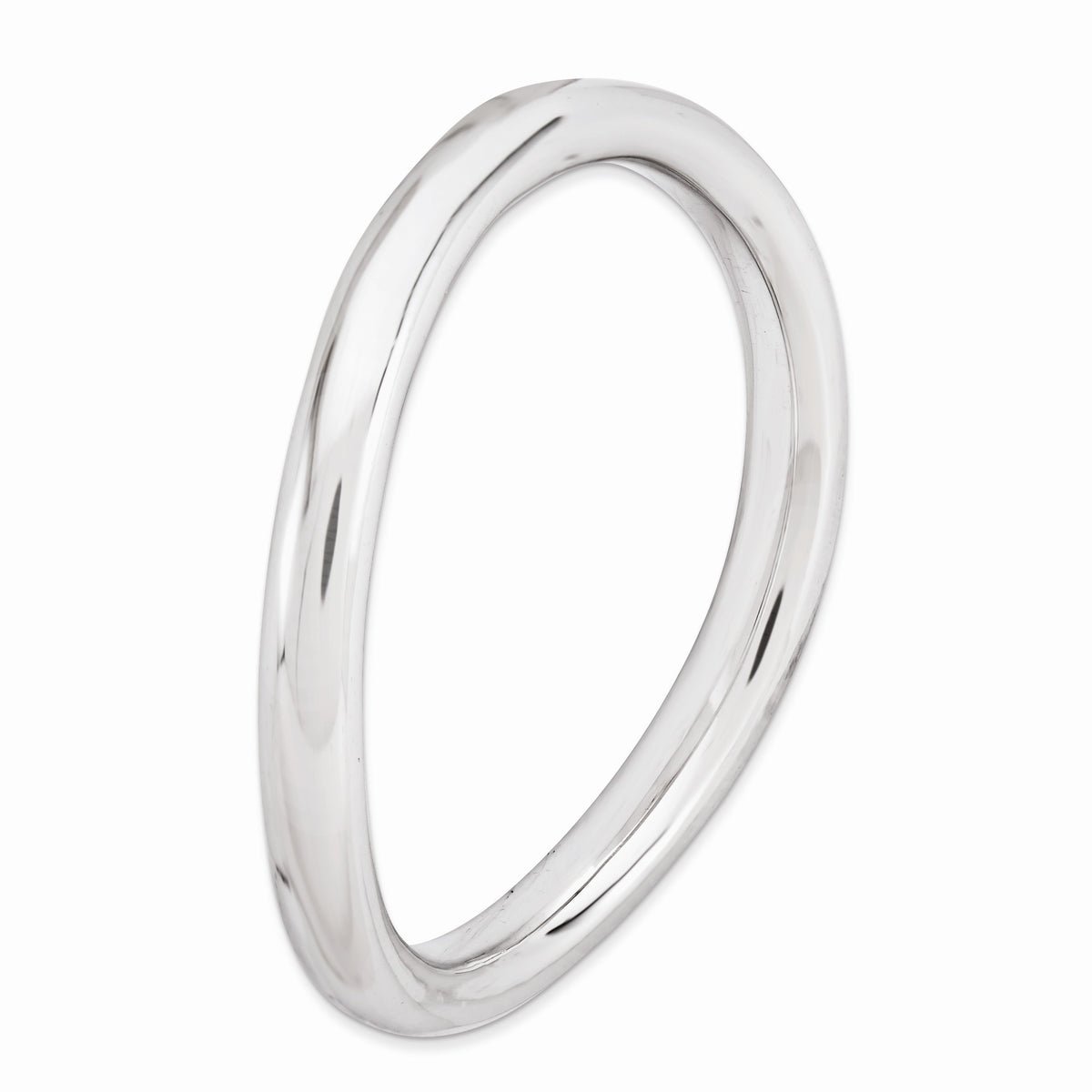 Alternate view of the 2.25mm Stackable Sterling Silver Curved Polished Band by The Black Bow Jewelry Co.