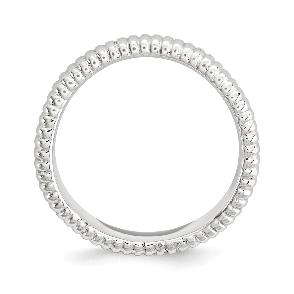 Alternate view of the 3.25mm Stackable Sterling Silver Curved Band by The Black Bow Jewelry Co.