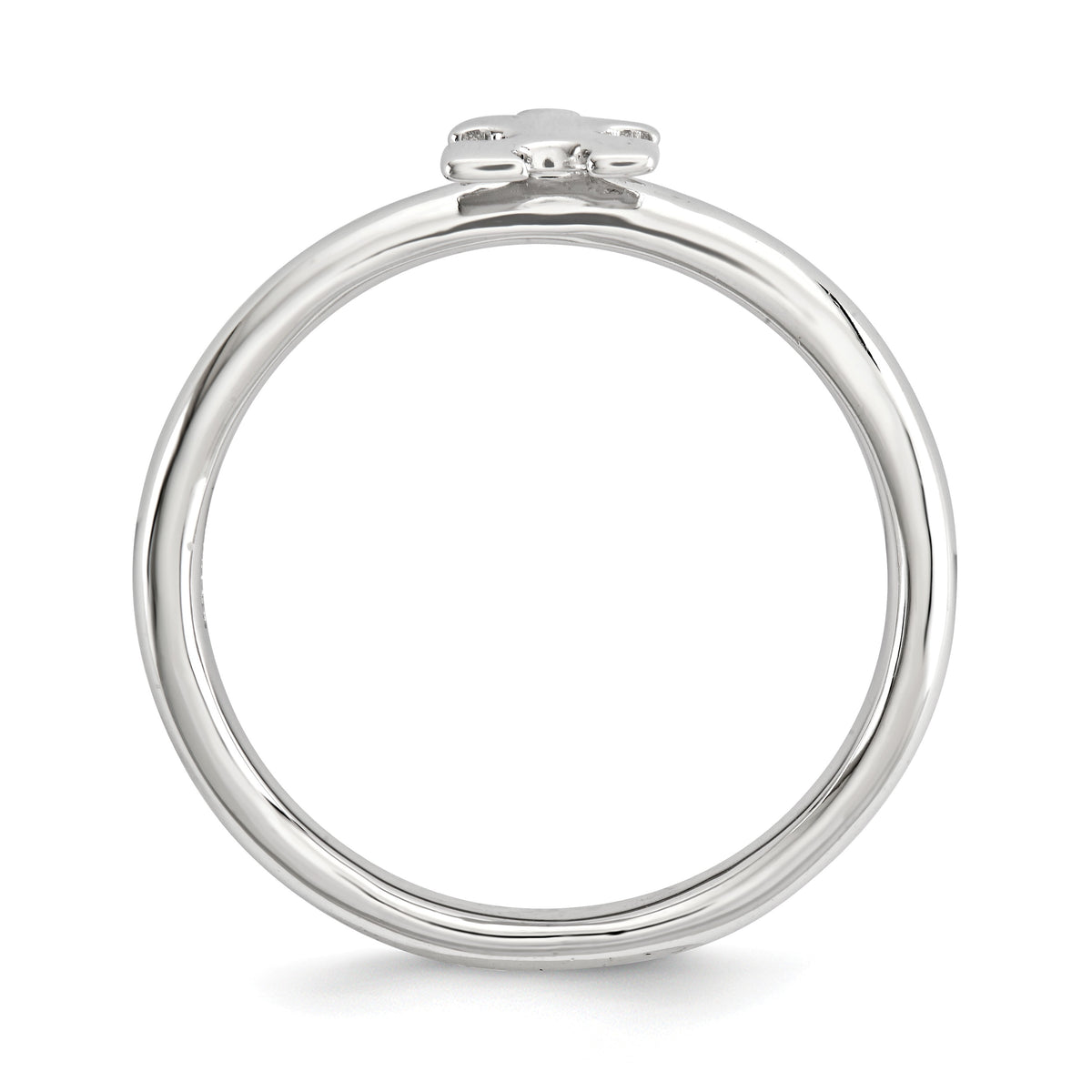 Alternate view of the Silver Stackable Puzzle Piece Awareness Ring by The Black Bow Jewelry Co.