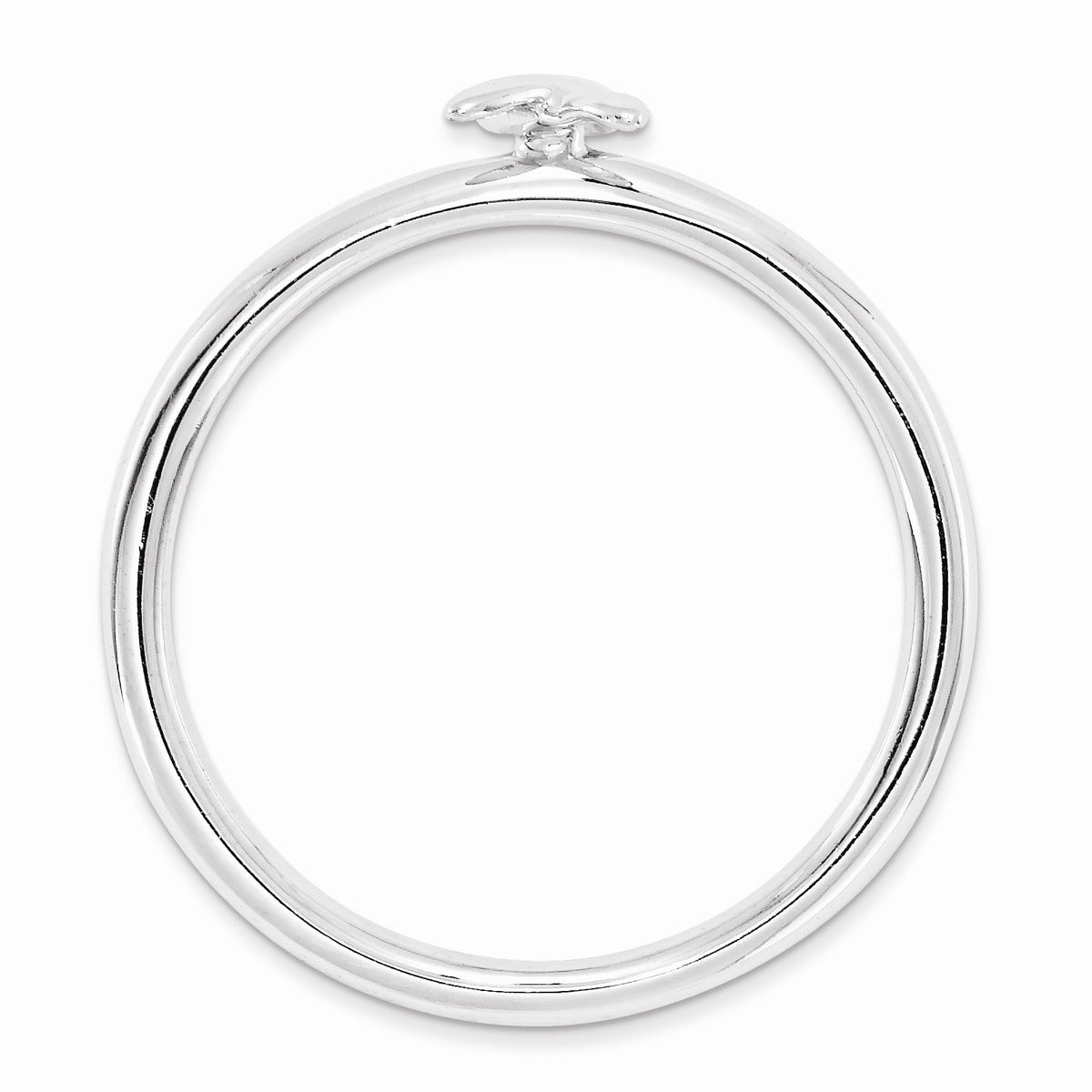 Alternate view of the 2.25mm Stackable Sterling Silver Awareness Ribbon Ring by The Black Bow Jewelry Co.