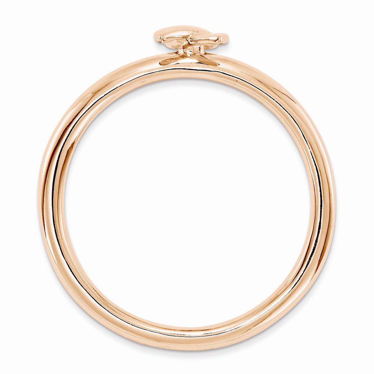 Alternate view of the Stackable Pink 14K Gold Plated Sterling Silver Awareness Ribbon Ring by The Black Bow Jewelry Co.