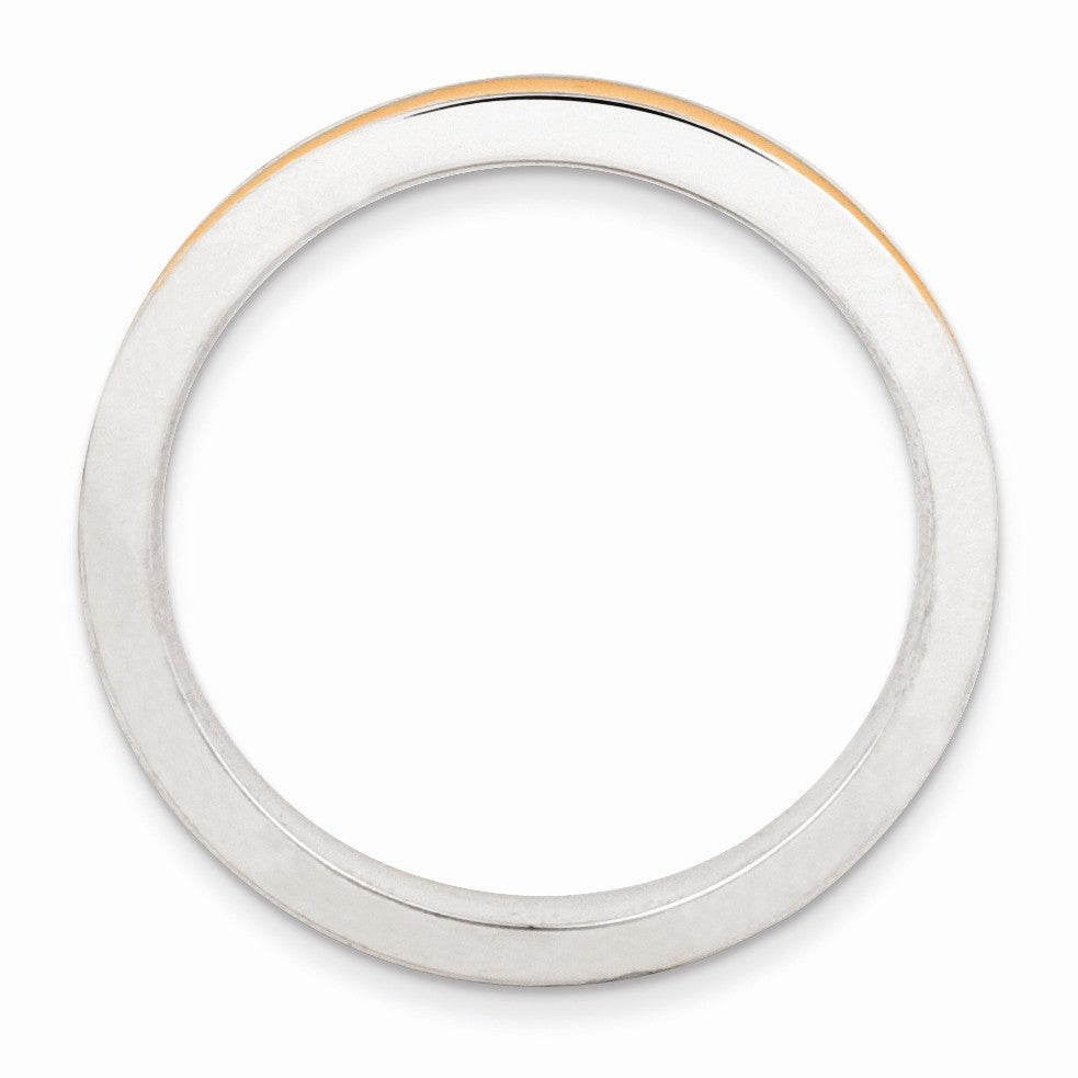 Alternate view of the 2.25mm Sterling Silver Stackable Orange Enameled Band by The Black Bow Jewelry Co.