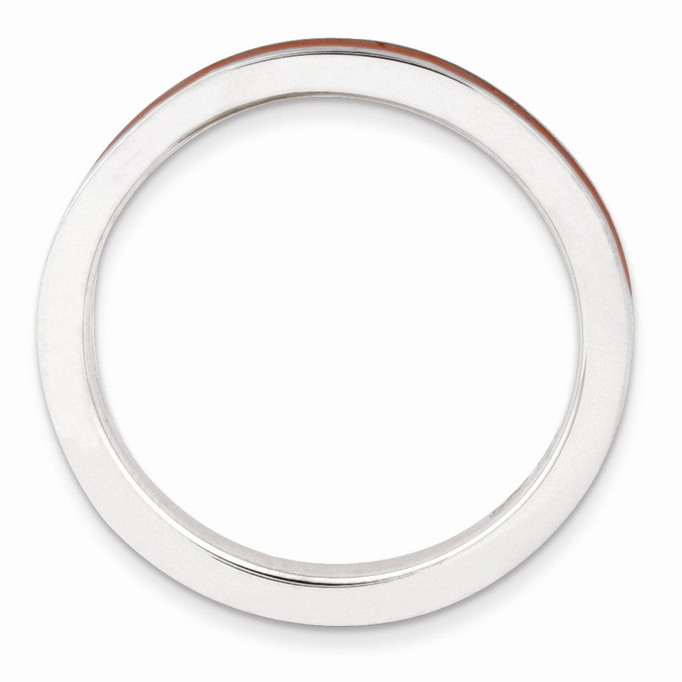 Alternate view of the 2.25mm Sterling Silver Stackable Red Enameled Band by The Black Bow Jewelry Co.