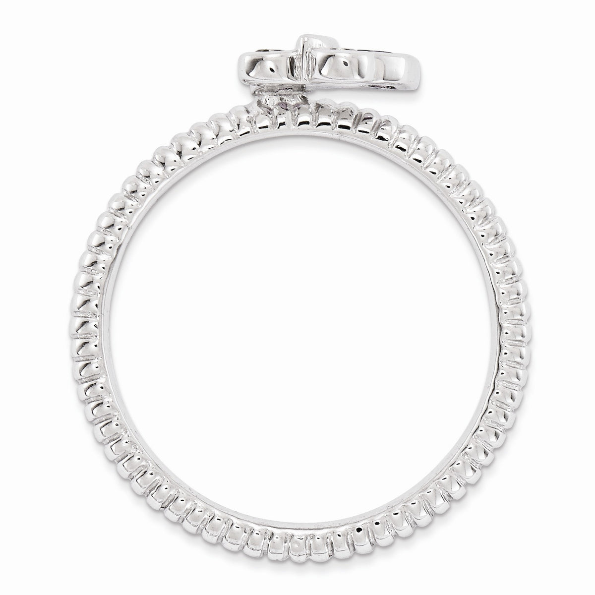 Alternate view of the Silver Stackable Citrine and Topaz Gemstone Butterfly Ring by The Black Bow Jewelry Co.