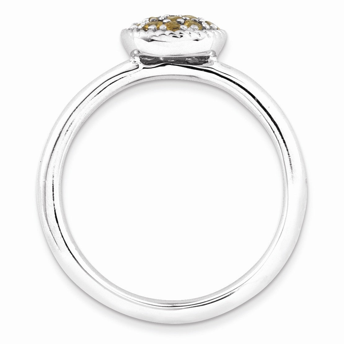 Alternate view of the Silver Stackable Round 1/5 Cttw Citrine Ring by The Black Bow Jewelry Co.