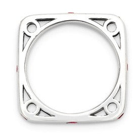 Alternate view of the 3.25mm Stackable Created Ruby Sterling Silver Square Band by The Black Bow Jewelry Co.