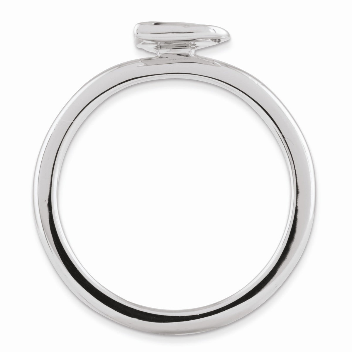 Alternate view of the Sterling Silver Stackable Black Enameled Side Kitty Ring by The Black Bow Jewelry Co.