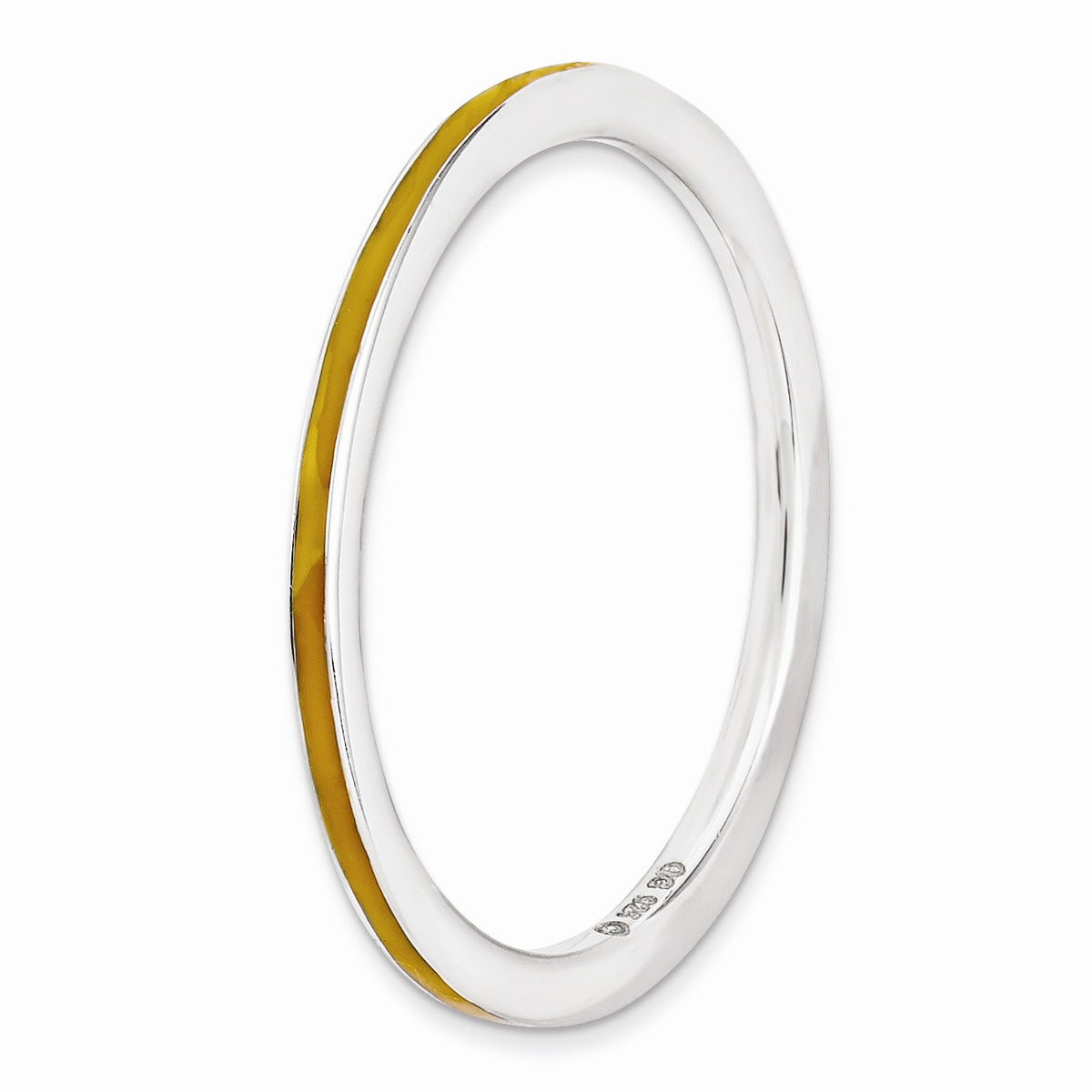 Alternate view of the 1.5mm Sterling Silver Stackable Orange Enameled Band Size 5 by The Black Bow Jewelry Co.
