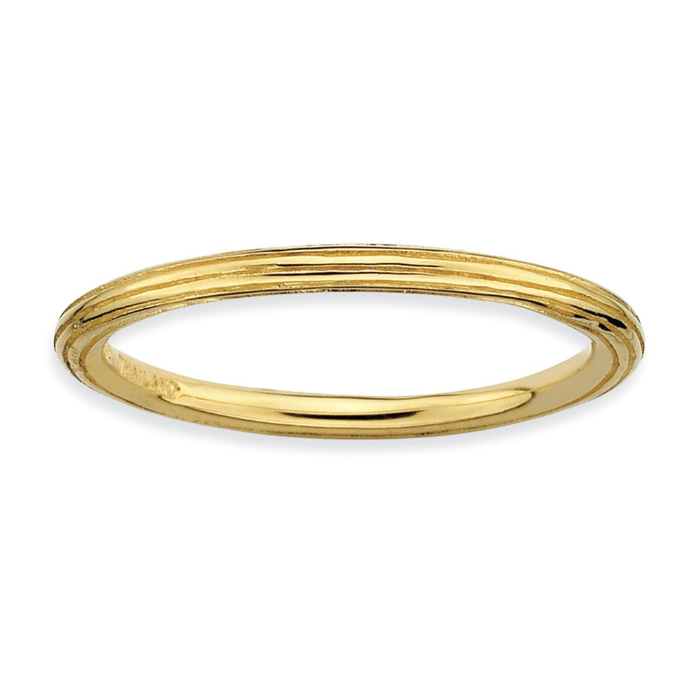 1.5mm Stackable 14K Yellow Gold Plated Silver Simply Elegant Band, Item R9514 by The Black Bow Jewelry Co.