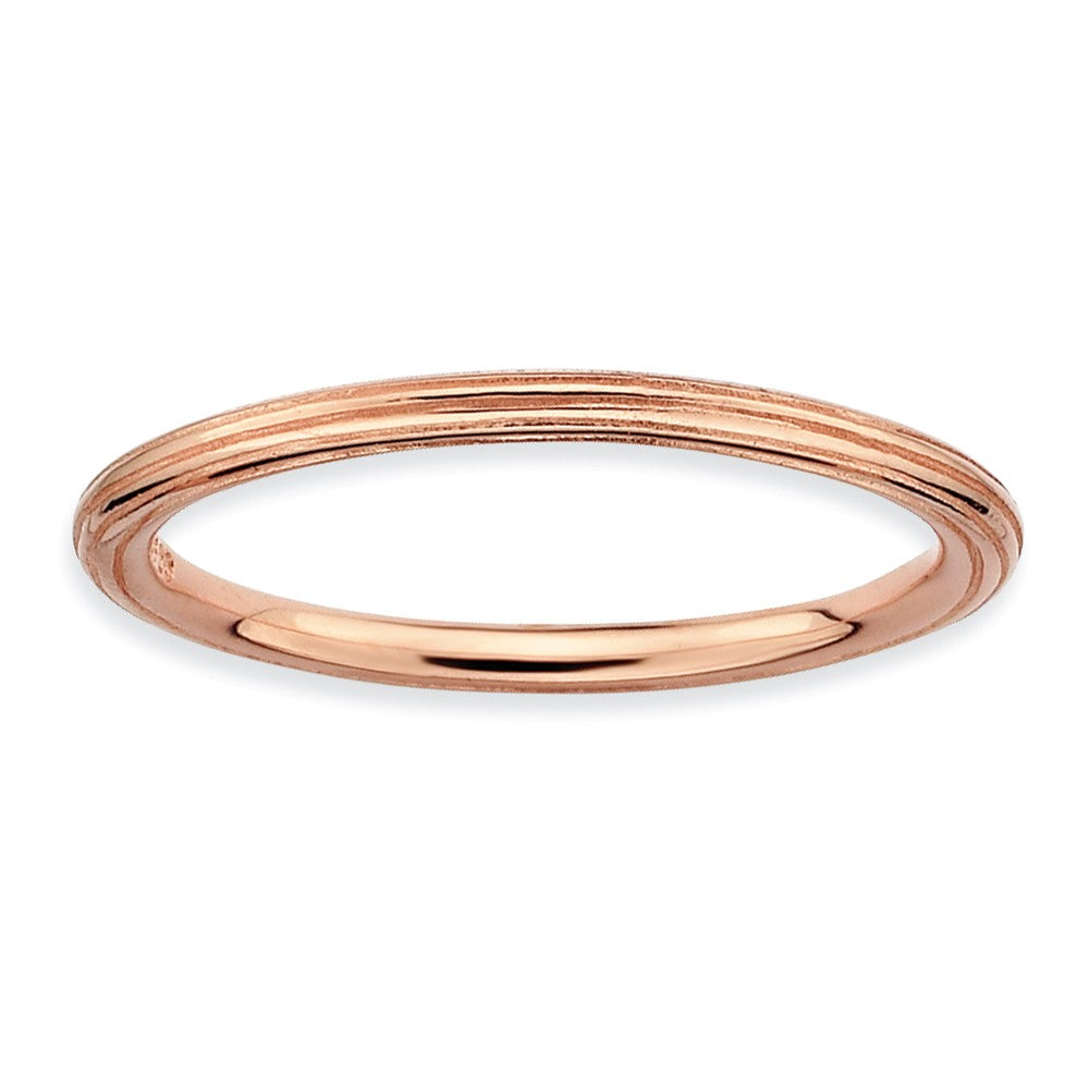 1.5mm Stackable 14K Rose Gold Plated Silver Simply Elegant Band, Item R9516 by The Black Bow Jewelry Co.