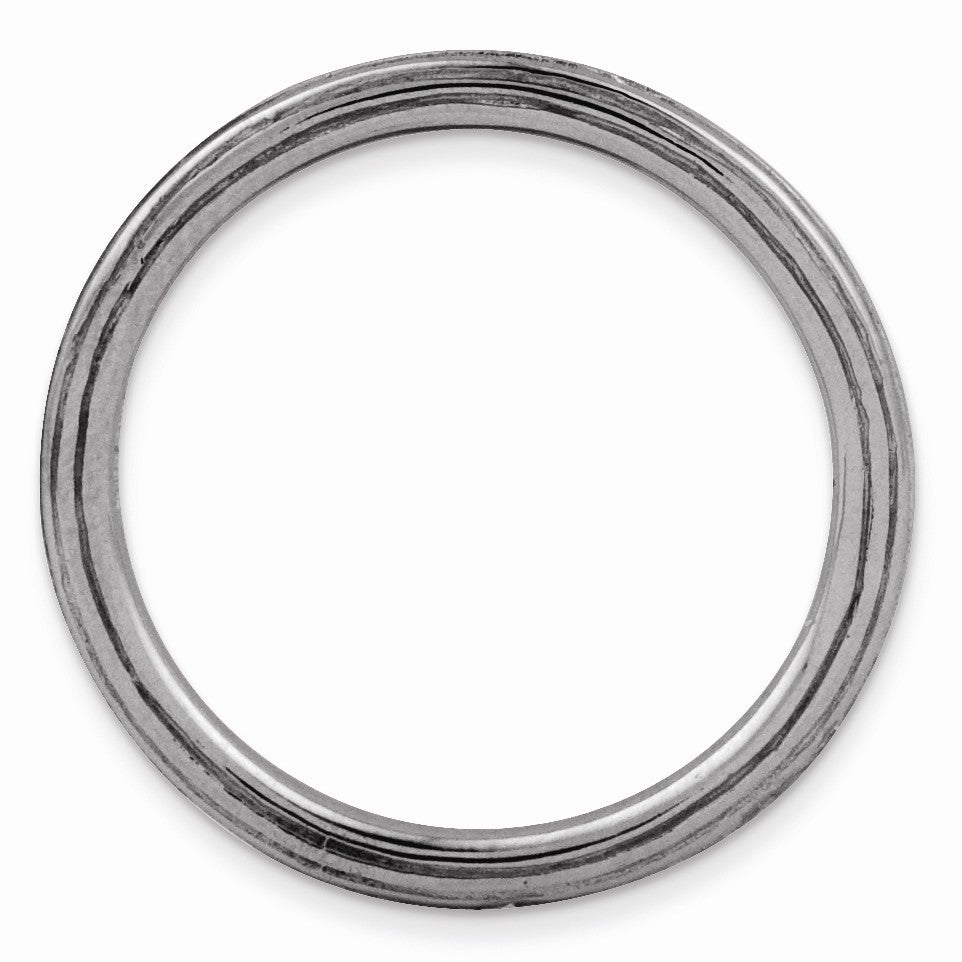 Alternate view of the 1.5mm Stackable Black Plated Silver Simply Elegant Band by The Black Bow Jewelry Co.