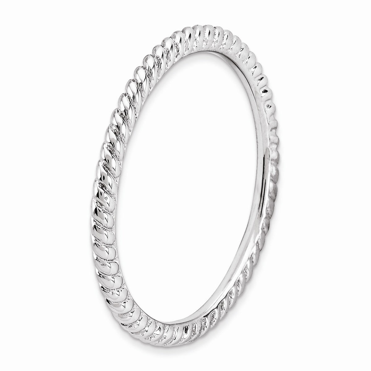 Alternate view of the 1.5mm Stackable Sterling Silver Twisted Band Size 5 by The Black Bow Jewelry Co.