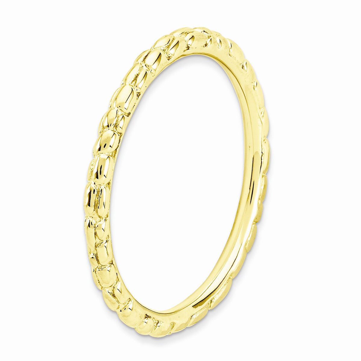 Alternate view of the 1.5mm Stackable 14K Yellow Gold Plated Silver Band by The Black Bow Jewelry Co.