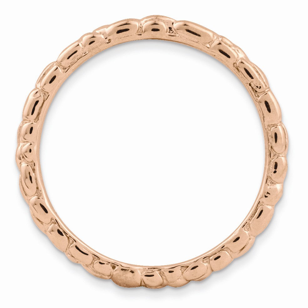 Alternate view of the 1.5mm Stackable 14K Rose Gold Plated Silver Band by The Black Bow Jewelry Co.