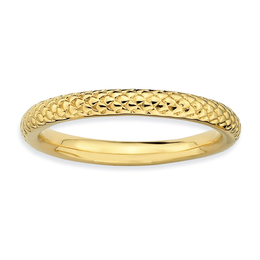 2.25mm Stackable 14K Yellow Gold Plated Silver Cable Band, Item R9530 by The Black Bow Jewelry Co.
