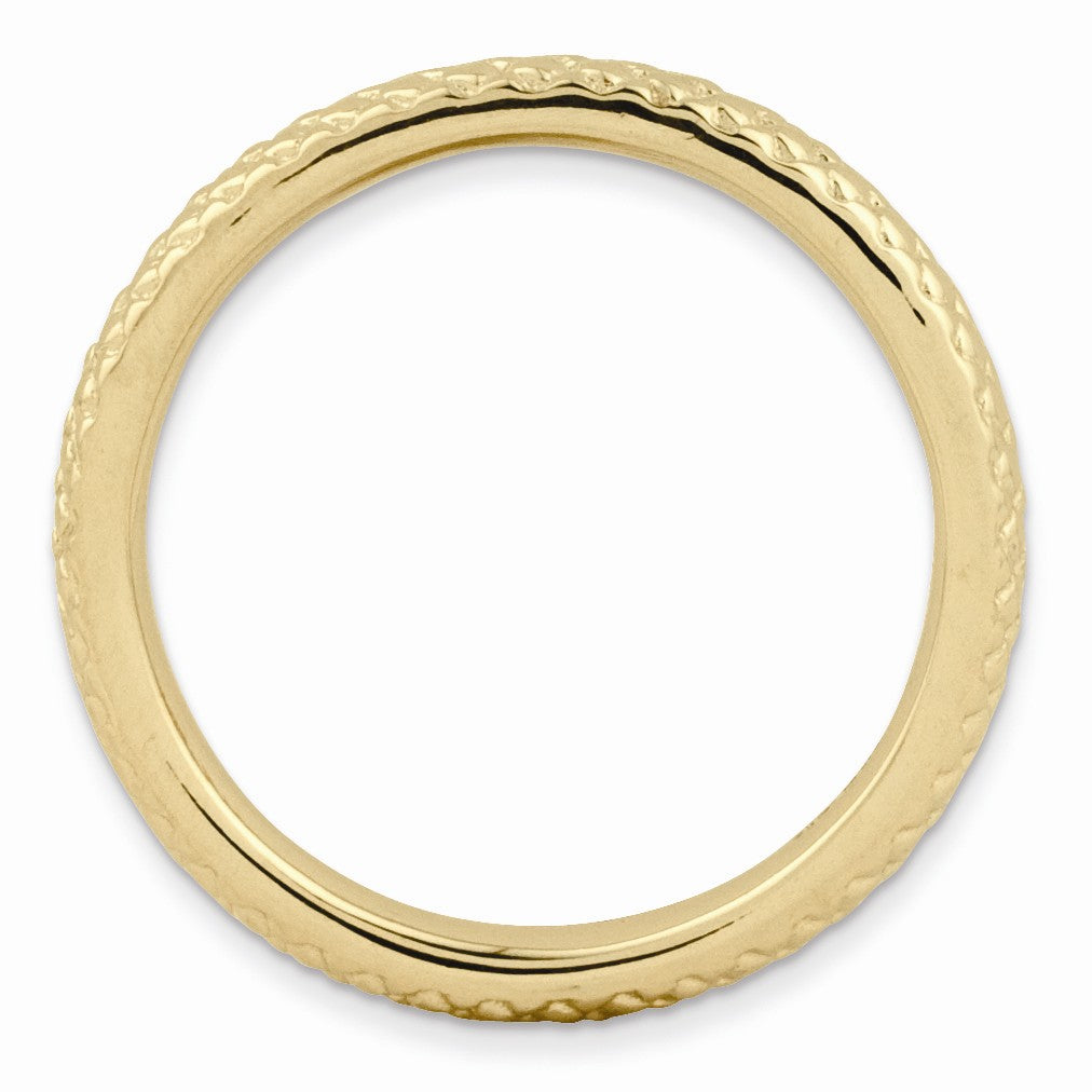 Alternate view of the 2.25mm Stackable 14K Yellow Gold Plated Silver Cable Band by The Black Bow Jewelry Co.