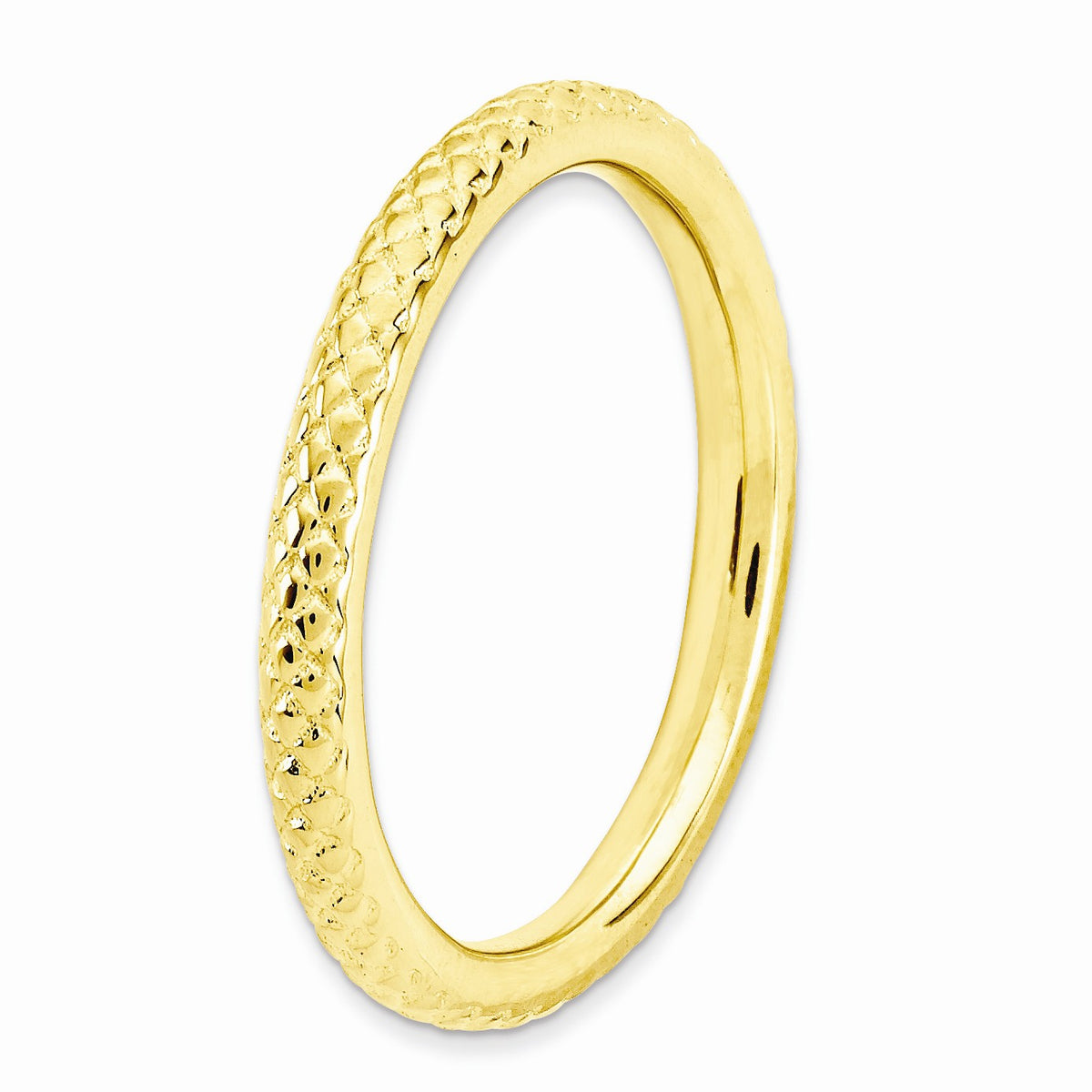 Alternate view of the 2.25mm Stackable 14K Yellow Gold Plated Silver Cable Band by The Black Bow Jewelry Co.