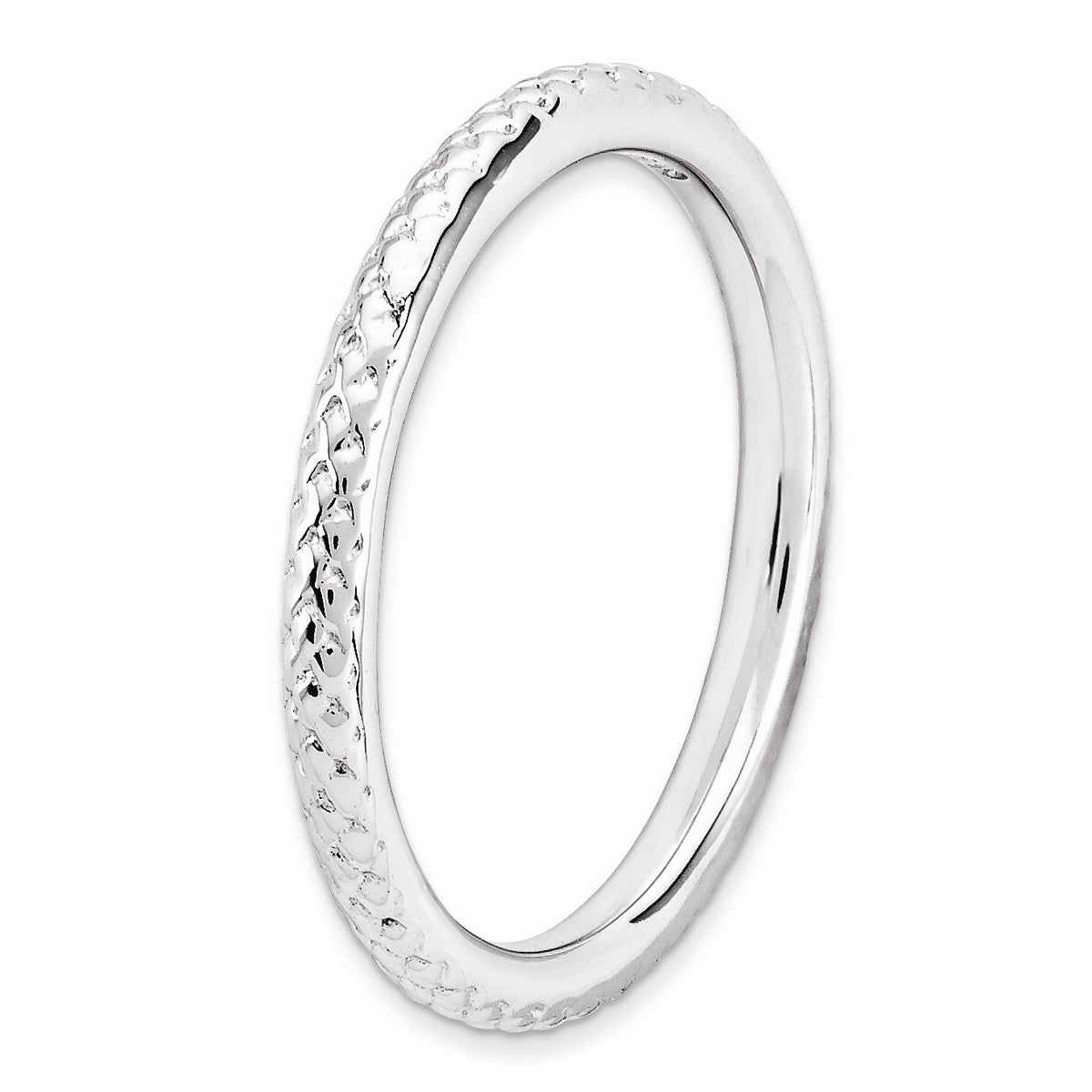 Alternate view of the 2.25mm Stackable Sterling Silver Cable Band by The Black Bow Jewelry Co.