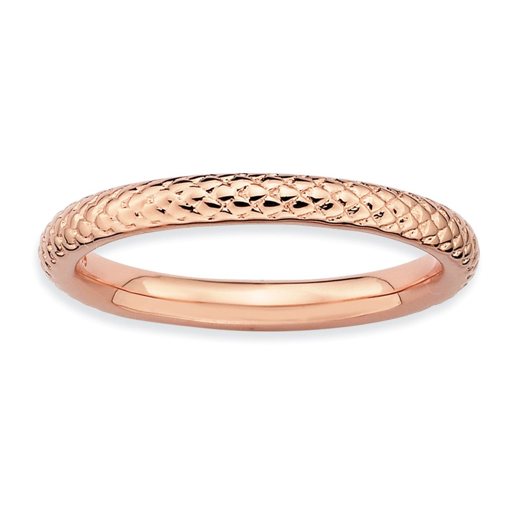 2.25mm Stackable 14K Rose Gold Plated Silver Cable Band, Item R9532 by The Black Bow Jewelry Co.