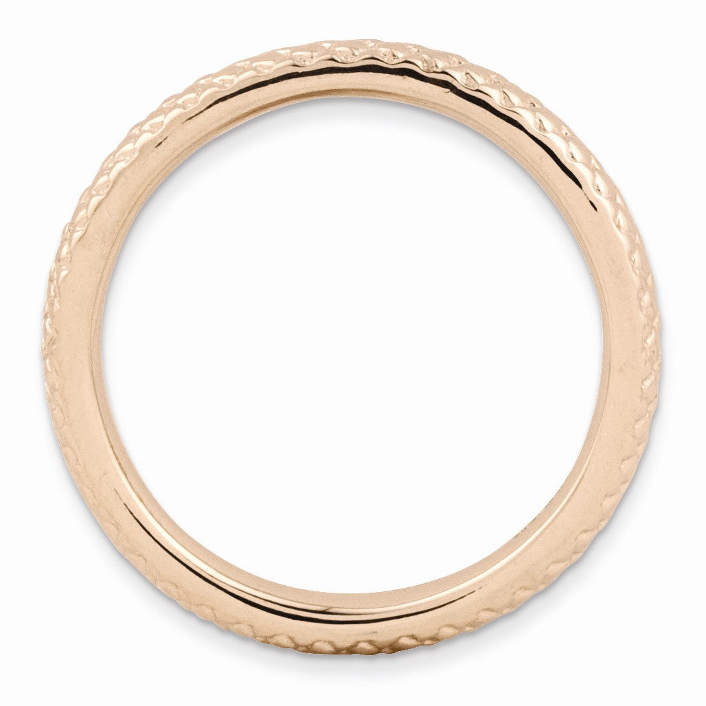 Alternate view of the 2.25mm Stackable 14K Rose Gold Plated Silver Cable Band by The Black Bow Jewelry Co.