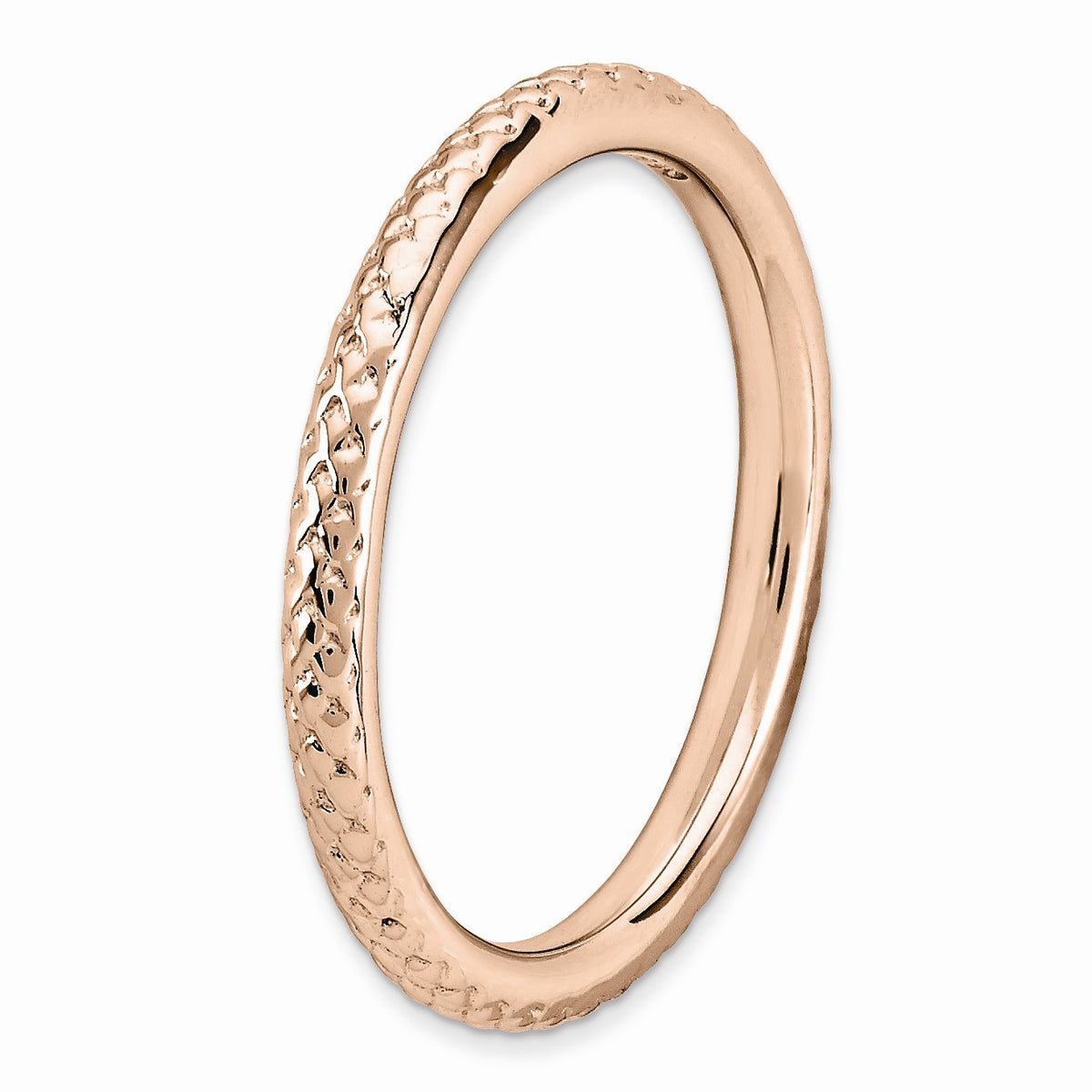 Alternate view of the 2.25mm Stackable 14K Rose Gold Plated Silver Cable Band Size 5 by The Black Bow Jewelry Co.