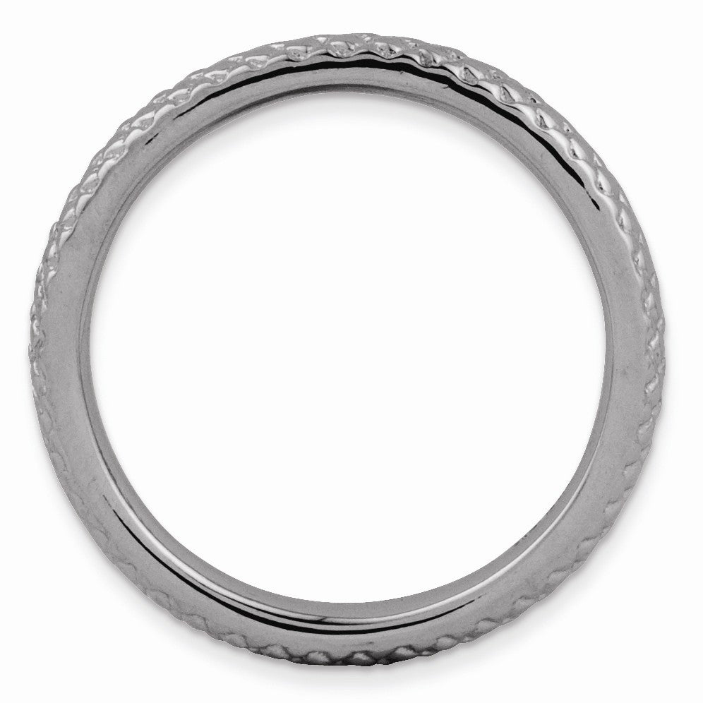 Alternate view of the 2.25mm Stackable Black Plated Silver Cable Band by The Black Bow Jewelry Co.