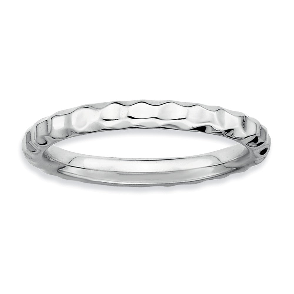 2.25mm Stackable Sterling Silver Hammered Band, Item R9559 by The Black Bow Jewelry Co.