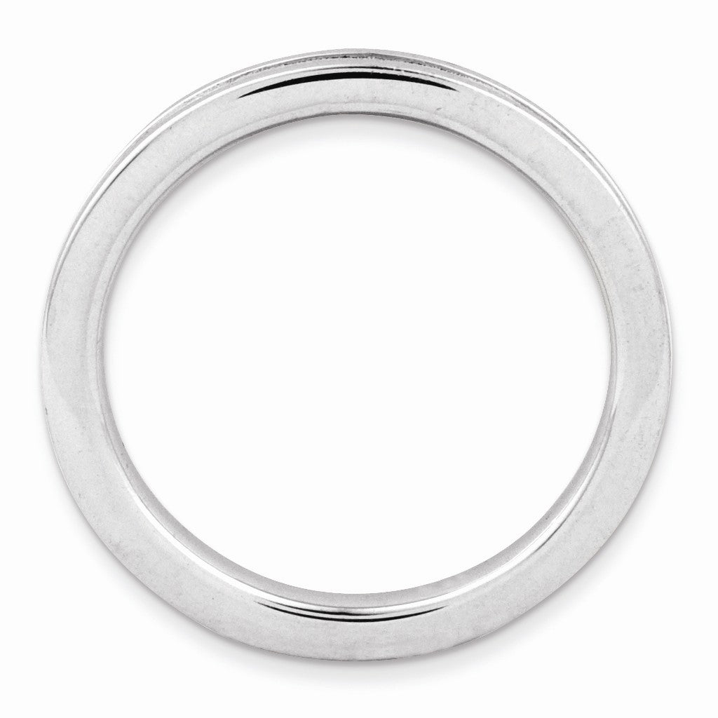 Alternate view of the 2.25mm Stackable Sterling Silver Grooved Band by The Black Bow Jewelry Co.
