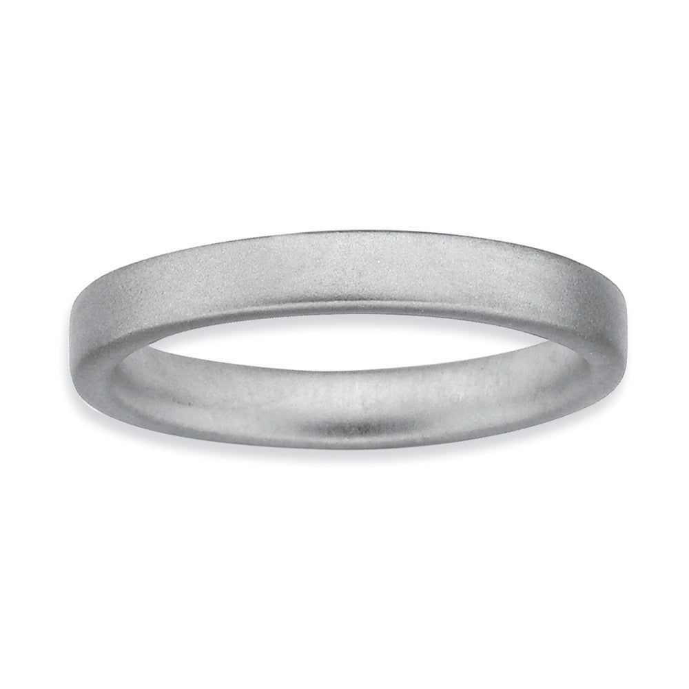 3.25mm Stackable Sterling Silver Satin Band, Item R9567 by The Black Bow Jewelry Co.
