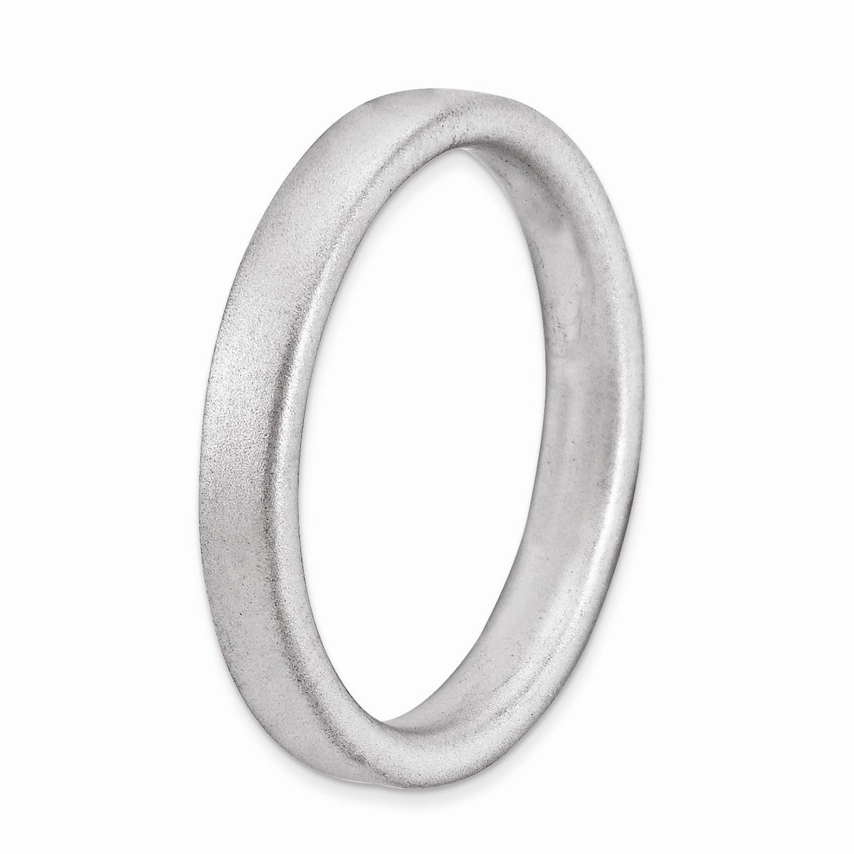 Alternate view of the 3.25mm Stackable Sterling Silver Satin Band by The Black Bow Jewelry Co.